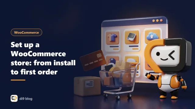 WooCommerce dashboard with a product list and the store's first order