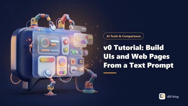 Building a web page in v0 from a text prompt with live preview and React code side by side