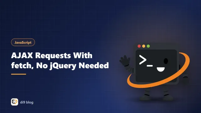 Arrows going back and forth between a browser and a server with JavaScript fetch code