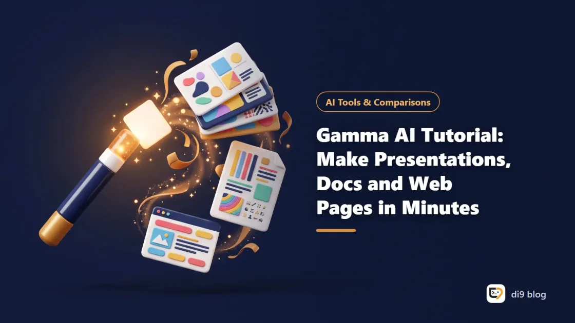 Creating a slide presentation in Gamma from a short text and editing cards with AI
