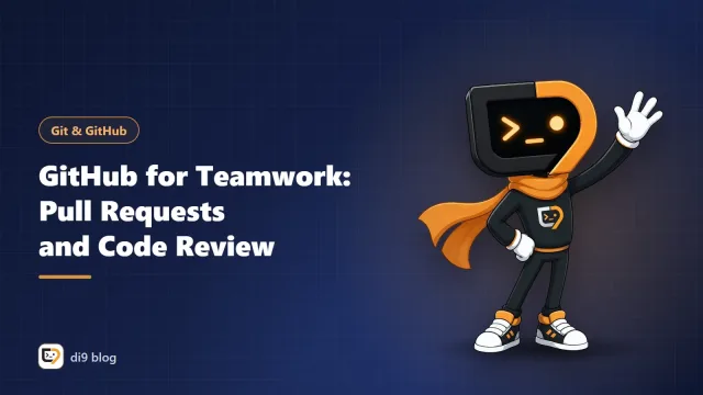 Several Git branches reaching the main branch through Pull Requests and review